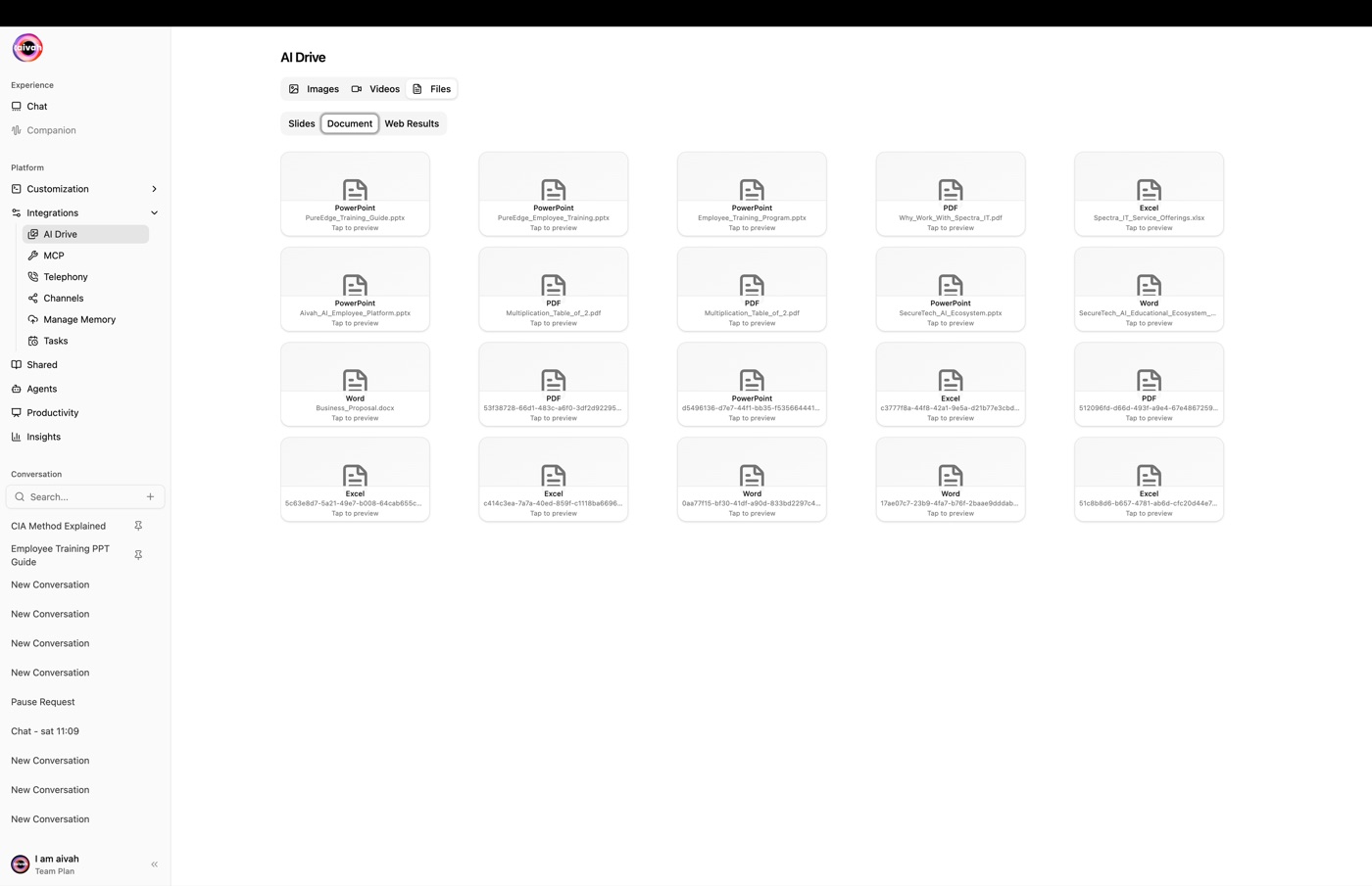 AI Drive documents
