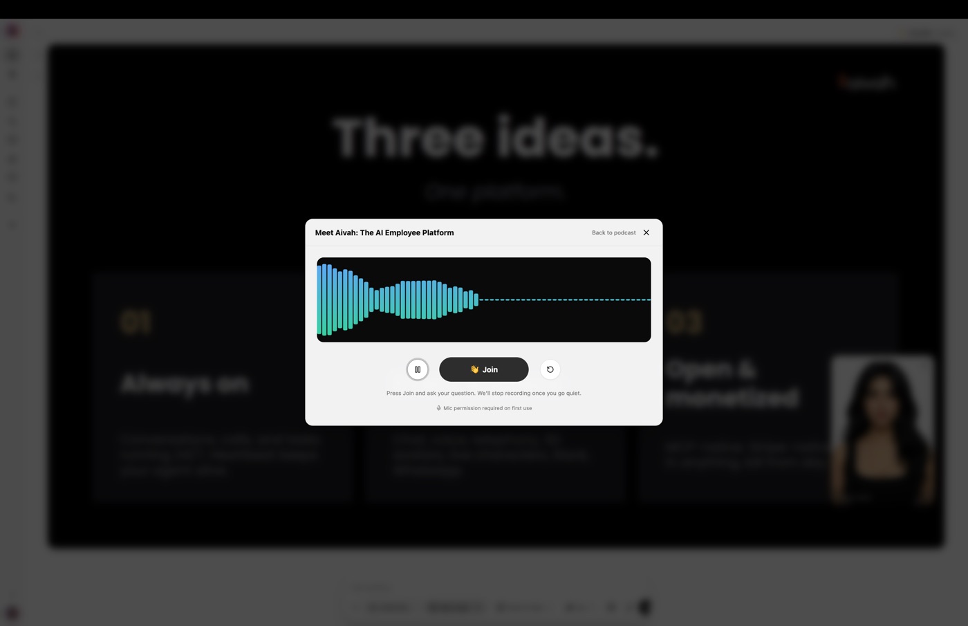 Podcast player join