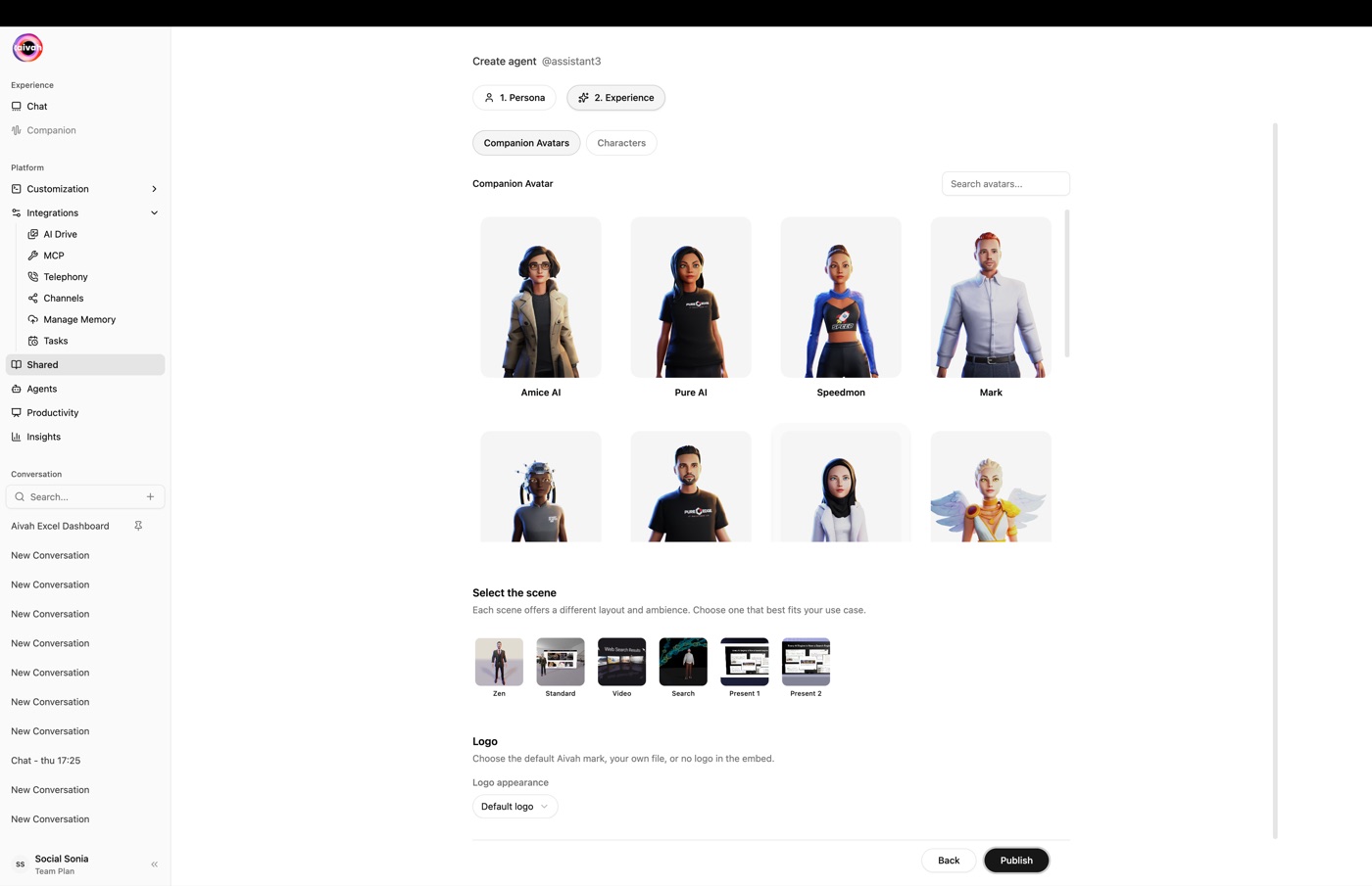 Experience companion avatars